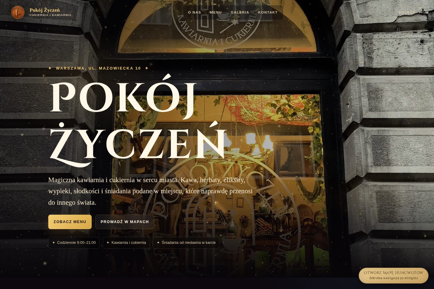 Projekt i wdrożenie strony internetowej dla Pokój Życzeń (Strona kawiarni) — portfolio DesignStron.pl
